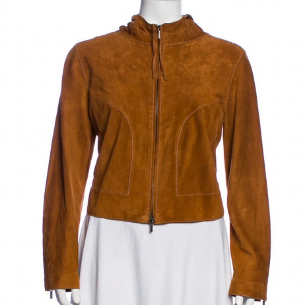 Joseph Leather Biker Jacket w/Hood - Large (check measurements)